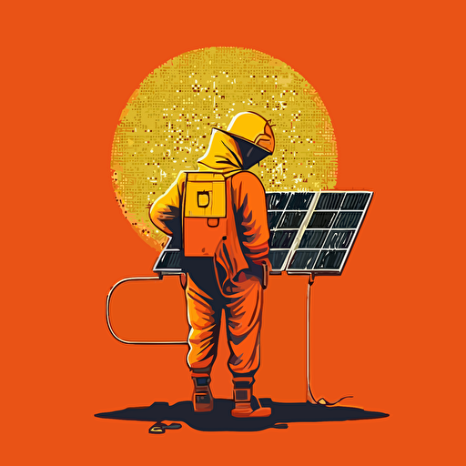 solar installer, vector art, minimalistic, solar panel background