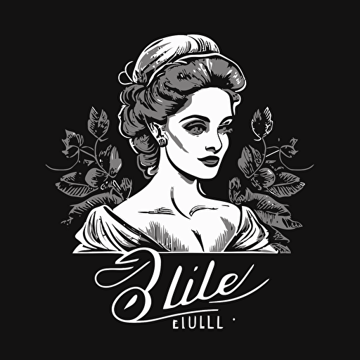 Bride by lulu, logo vector logo, vector design, logo design, design ideas, black and white, classic lineart design