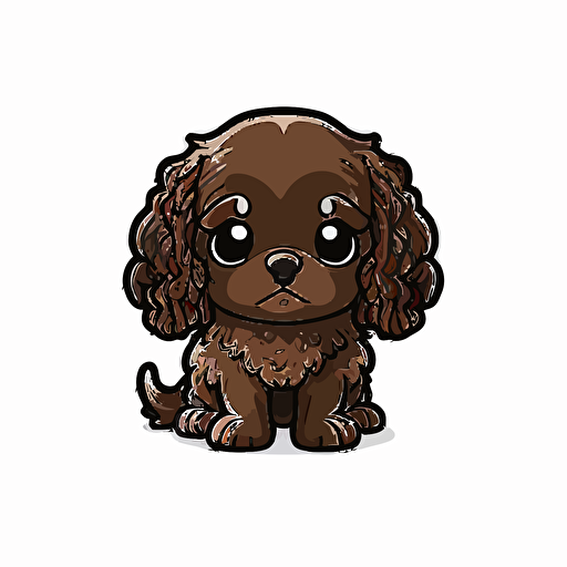 chibi American Water Spaniel, twitch emote, no background, vector design,