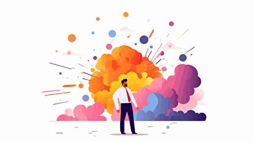 beautiful flat color vector explotion on white background