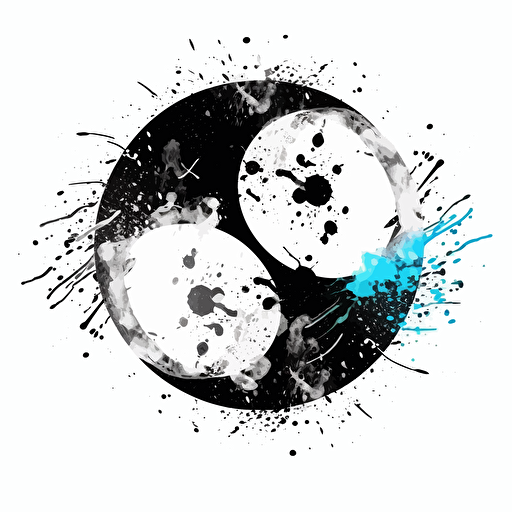 ying yang symbol, banksy stencil style, 2d, vector, white background