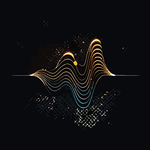 an audio wave form minimalistic two dimensional vector logo