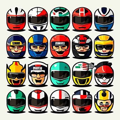 vector formula one racing emoji set