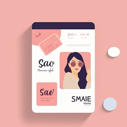 sale social media post, flat design, simple, vector