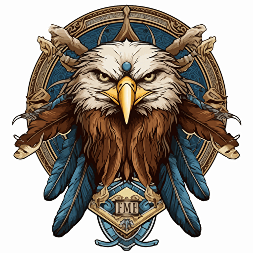 the clan of the eagle logo art concept vectorized, hight detailed, indian decor