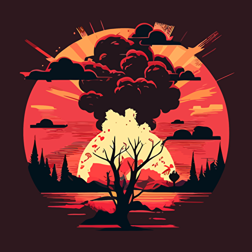 atomic explosion vector image