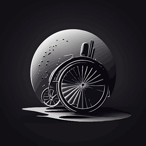 a modern futuristic minimal vector logo design from a wheelchair user