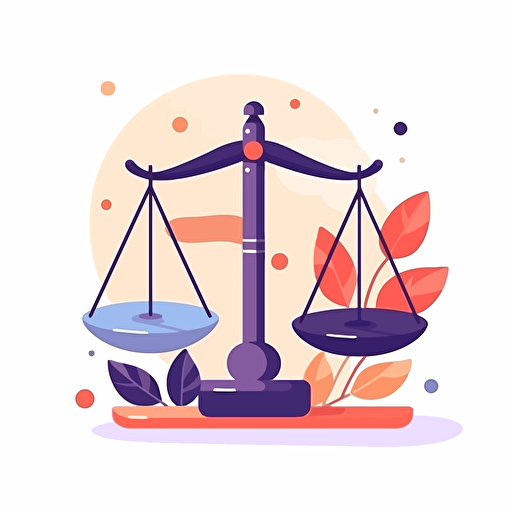 a flat vector illustration of a balance justice