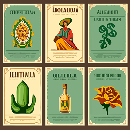 tequila loteria card vectorial style