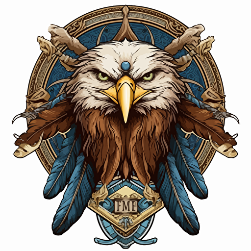 the clan of the eagle logo art concept vectorized, hight detailed, indian decor