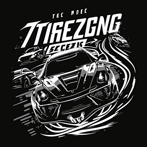 vectorize street racing logo in black and white