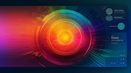 stunning modern web UI, colorful wireframe, vector style, over a sunburst gradient background,