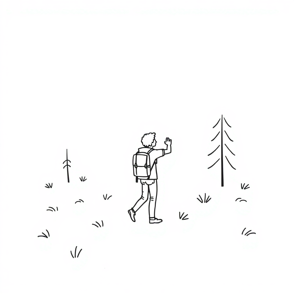 a person exploring nature