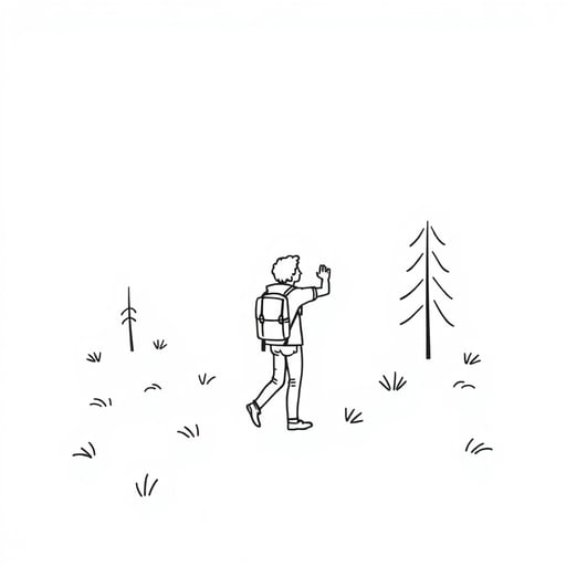 a person exploring nature