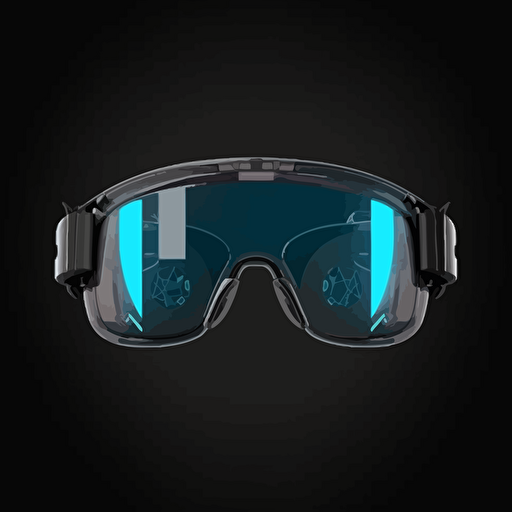 2D vectorVR glasses in minimalism cyberpunk style. Background white