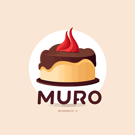cake, mmuro letter logo, vector, smooth, flat, simple, plain, white background