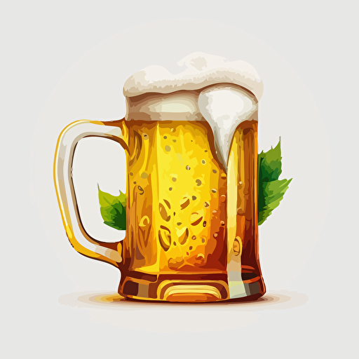 Beer, vector art, white background