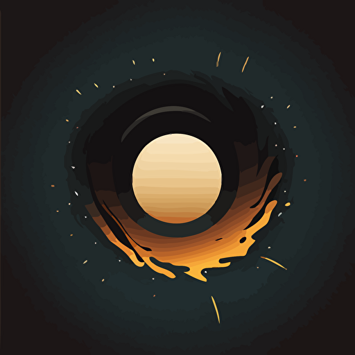 simple flat vector logo design of a black hole