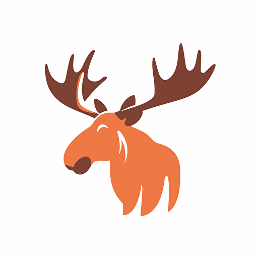 moose, 2D vector, simple, logo style, no text, white background