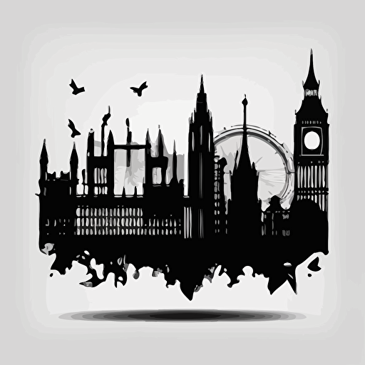 silhouette of london vector black and white