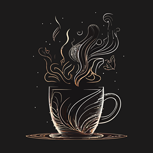 simple line image 2d vector coffee cup steaming