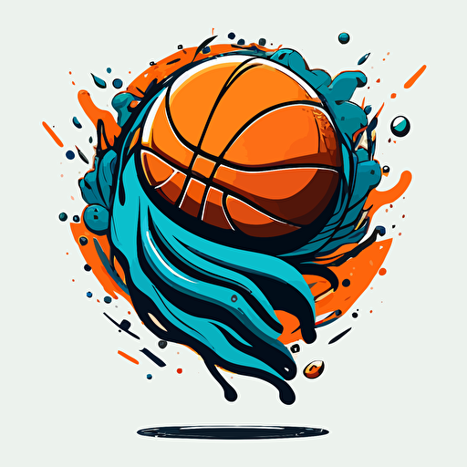 vector art of basketball, logo, simple, cartoon