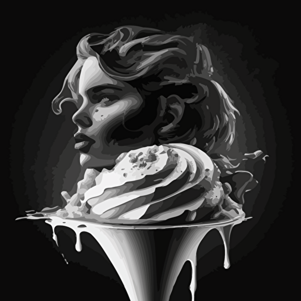 black and white color illustration, vector ::5 Gelatto::4 adobe illustrator::3