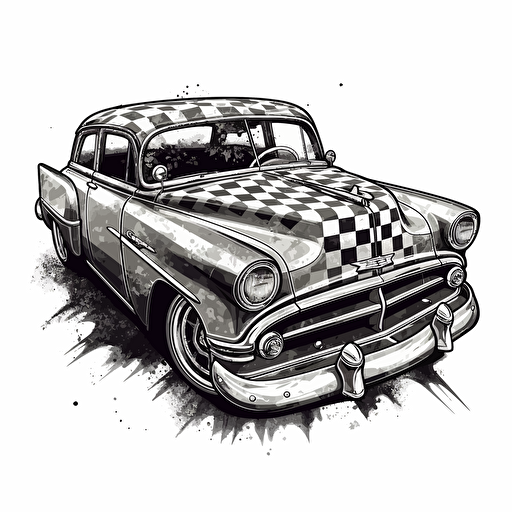 a vector monochromatic logo that includes demo derby car