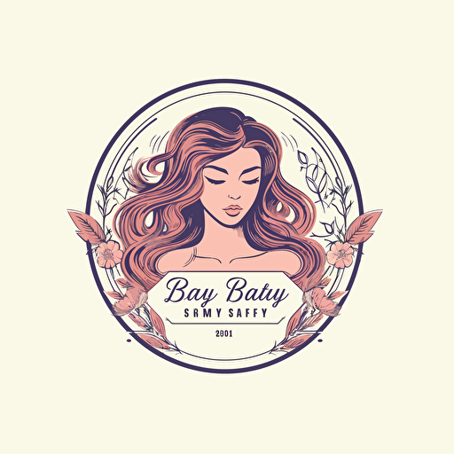 logo for hair beauty business, simple, girly, transparent background, 2d flat vector svg design, full shot, centered
