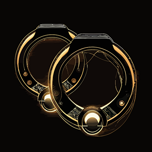 handcuffs, futuristic, art deco, cryptocurrency vector, minimalist