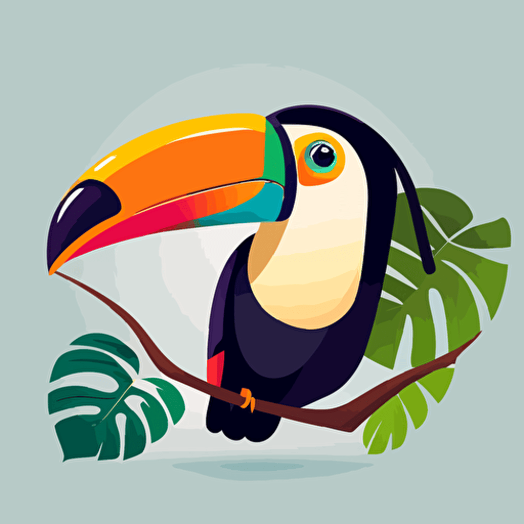 frontpage vector illustration of a toucan for customer support course