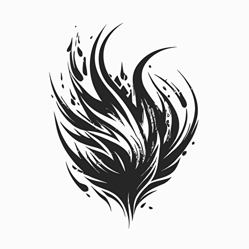simple vector logo of flames, black & white