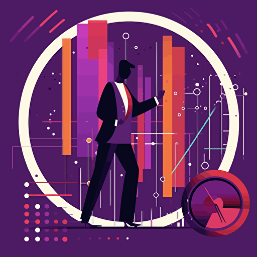 performance monitoring, medium detail, liberal use of purple, simple, vector