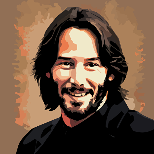 keanu reeves vector illustration smiling