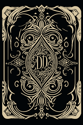 A card back, in an ornate Victorian outline style, [Two colors]. The card back should have a unique design, with elements of fluidity and movement, Flat with no shadow, no script, horizontal symmetry, while still maintaining a cohesive look and feel throughout the deck. Two circles in the middle. Symmetrical design. The overall design should evoke a sense of tranquility, The final product should be high-quality, vector artwork, suitable for printing on the backs of standard playing cards.