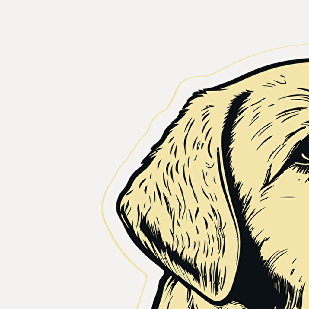 cute labrador dog drawing, vector, sticker