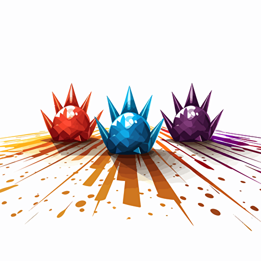 dangerous spikes on floor, vector art, simple colors, on white background