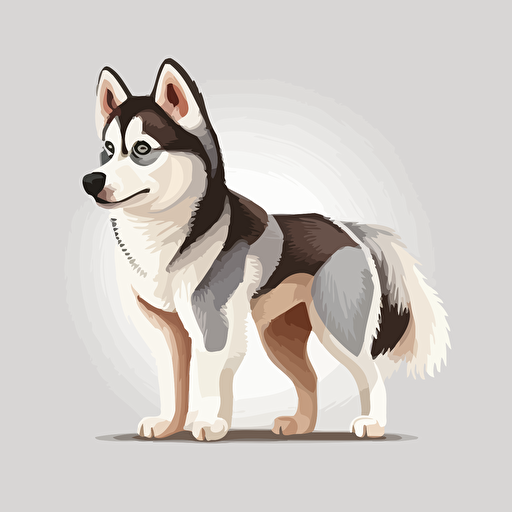 small husky cartoon vector style
