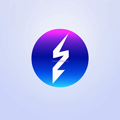 flat vector logo of electric, blue purple gradient, simple minimal, by Ivan Chermayeff