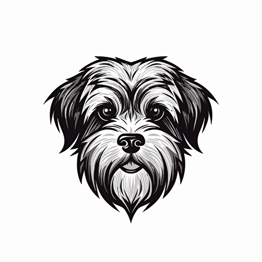 A vector logo of a yorkipoo, simple, modern, memorable, sophisticated, elegant, luxurious