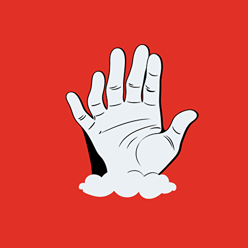 hand seen from top, white glove, comic, disney, vector