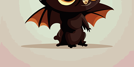 cute bat cartoon vector style