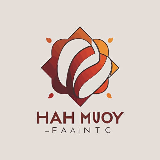 simple flat harmony logo, white background, vector style