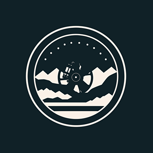 a simple and flat modern vector logo, Film::5, Atlas, black and white, white background