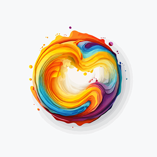 logo of an earth data visualisation, color ink swirl, vector, minimalistic, creative, white background