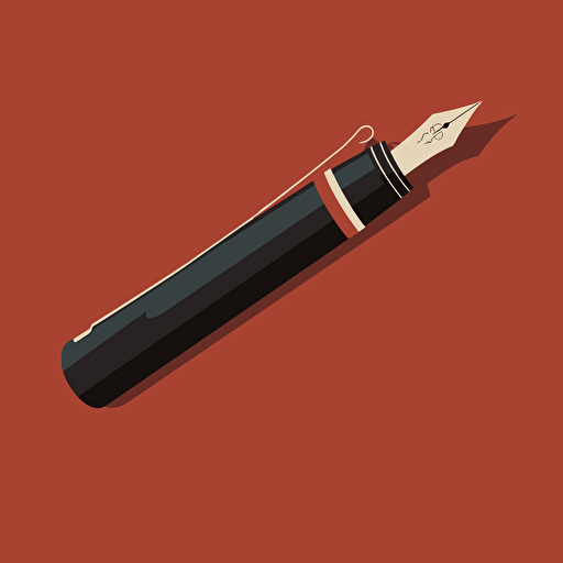 a flat vector illustration of a fountain pen
