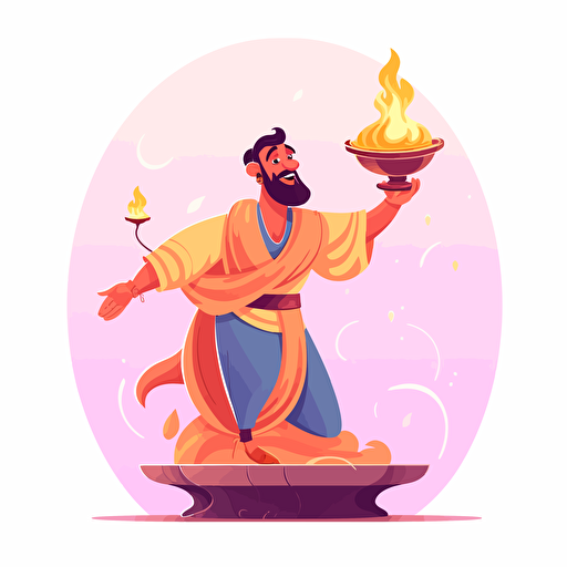 genie from the lamp. vector flat illustration