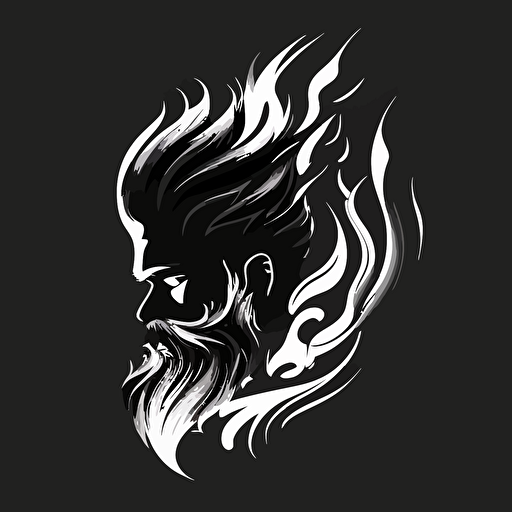 black & white vector flame avatar logo