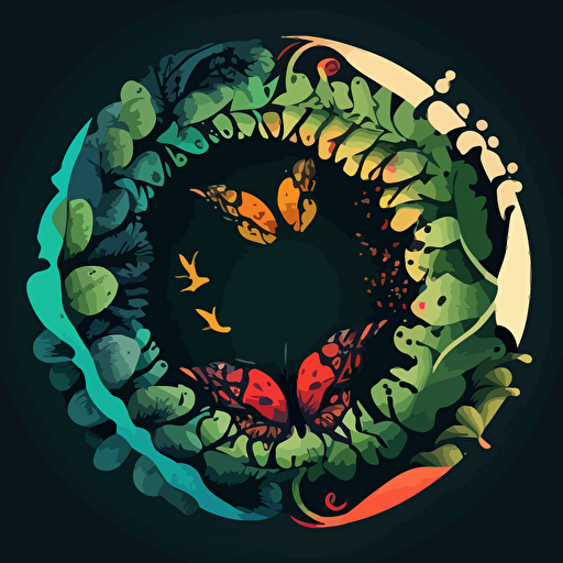metamorphosis of a caterpillar transforms into a butterfly, circular composition, vector illustration