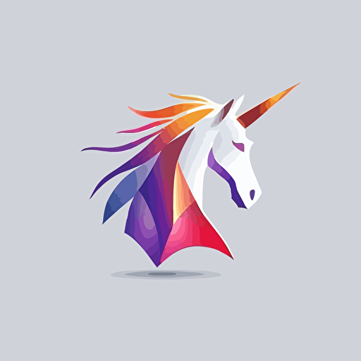 minimal logo with unicorn,simple,Geometric, emboss,Morning Lighting, mandalacolor,bright color background,Vector,
